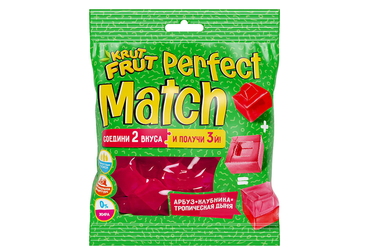 «KrutFrut», мармелад жевательный Perfect Match, в форме кубиков, 70 г «KrutFrut», мармелад жевательный Perfect Match, в форме кубиков, 70 г
