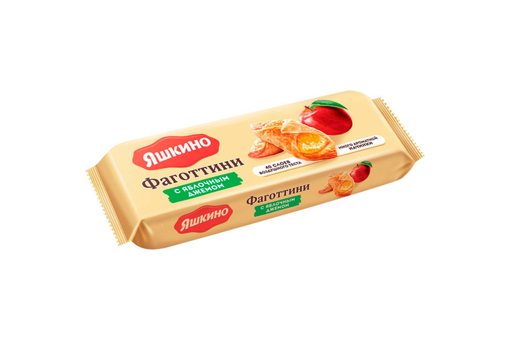«Яшкино», фаготтини с яблочным джемом, 125 г «Яшкино», фаготтини с яблочным джемом, 125 г