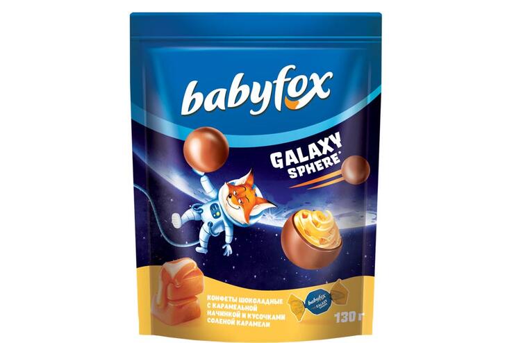 «BabyFox», конфеты шоколадные Galaxy sphere с соленой карамелью, 130 г