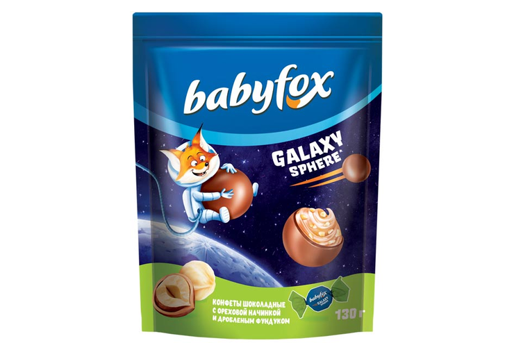 «BabyFox», конфеты шоколадные Galaxy sphere с фундуком, 130 г «BabyFox», конфеты шоколадные Galaxy sphere с фундуком, 130 г