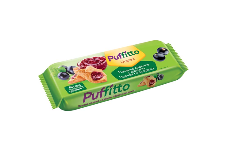 «Puffitto original», печенье с начинкой со вкусом смородины, 125 г «Puffitto original», печенье с начинкой со вкусом смородины, 125 г
