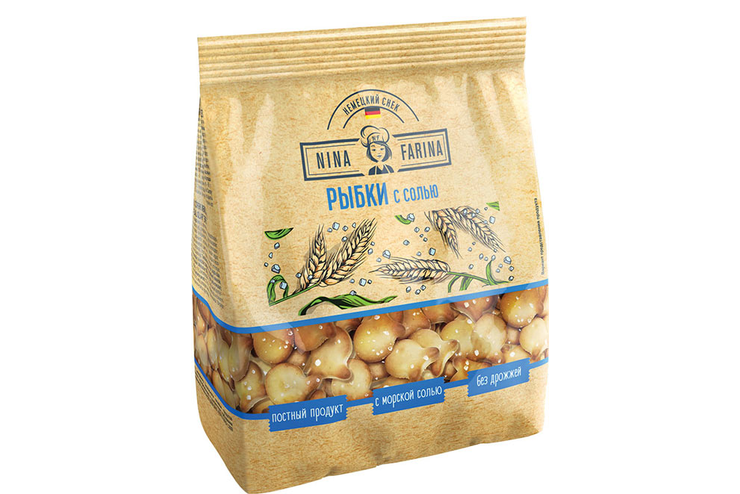 «Nina Farina», крекер «рыбки с солью», 145 г