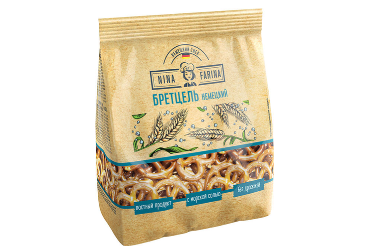 «Nina Farina», крендельки «Бретцель с солью», 145 г «Nina Farina», крендельки «Бретцель с солью», 145 г