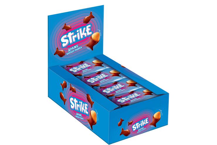 «Strike», драже крекер «рыбка» в молочной глазури, 40 г