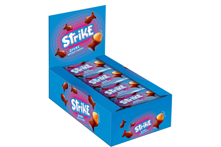 «Strike», драже крекер «рыбка» в молочной глазури, 40 г «Strike», драже крекер «рыбка» в молочной глазури, 40 г