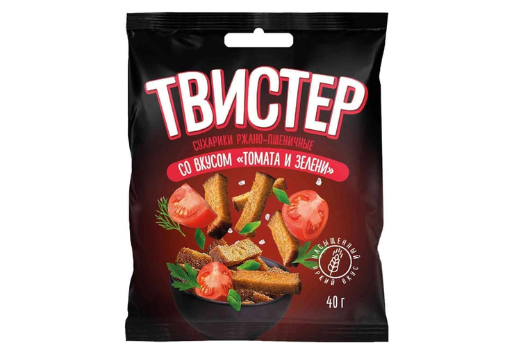 Сухарики со вкусом томата и зелени, 40 г