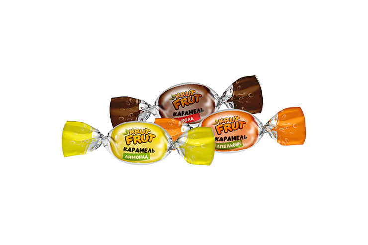 «KrutFrut», карамель с шипучей начинкой (коробка 6 кг)