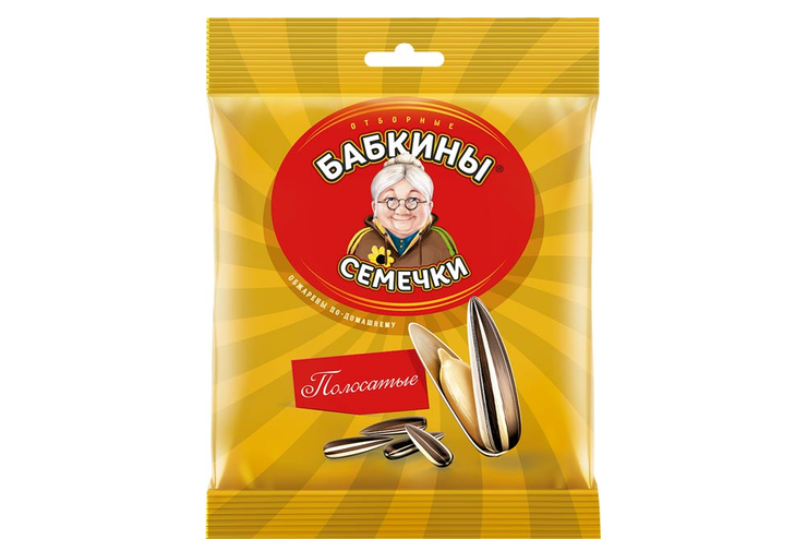 «Бабкины семечки», семечки полосатые, жареные, 90 г