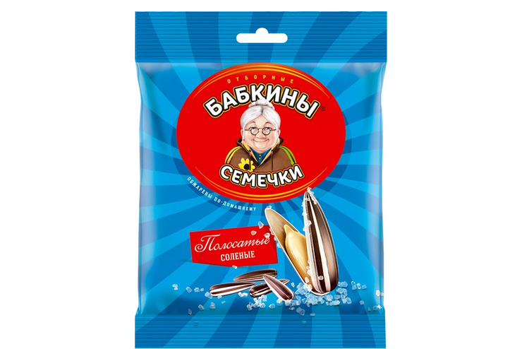 «Бабкины семечки», семечки полосатые, солёные, 90 г