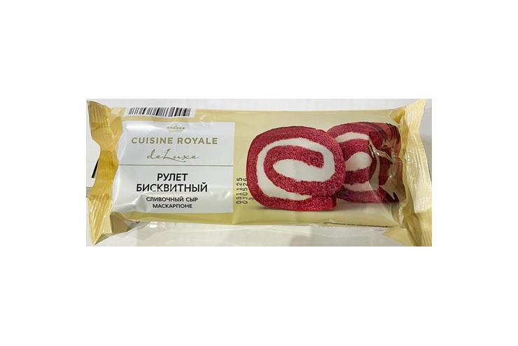 Рулет бисквитный Cuisine Royale со сливочным сыром Маскарпоне, 200 г