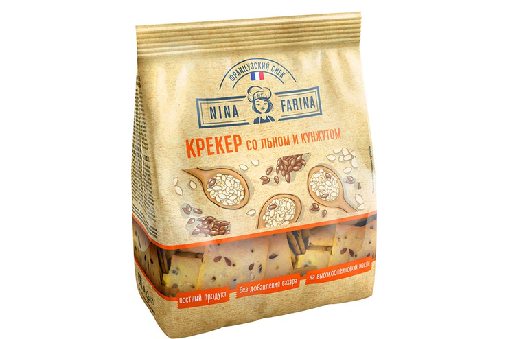 «Nina Farina», крекер со льном и кунжутом, 145 г