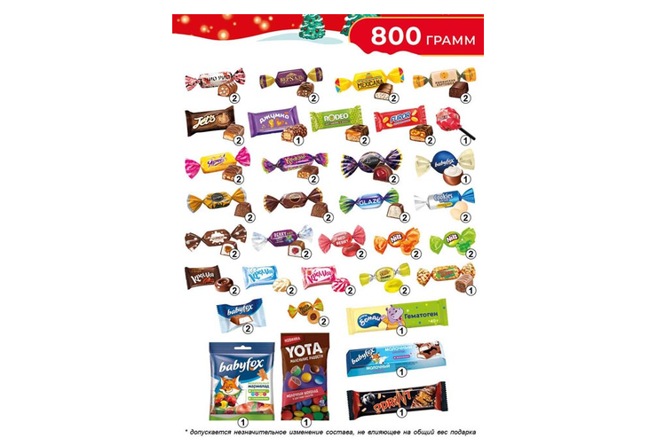 Б7 Набор новогодний подарочный, 800 г