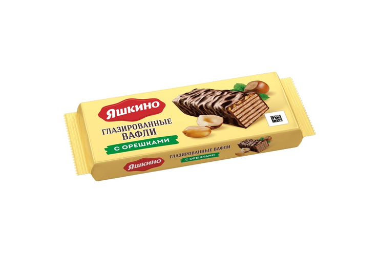 «Яшкино», вафли «Глазированные с орешками», 200 г