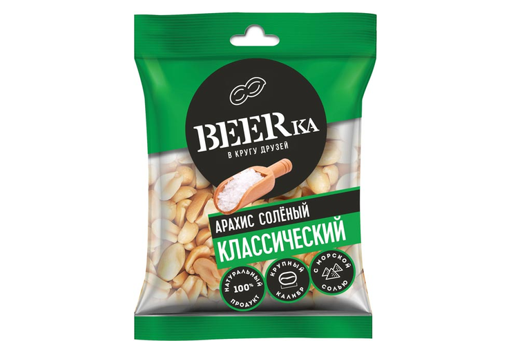 «Beerka», арахис жареный, солёный, 30 г
