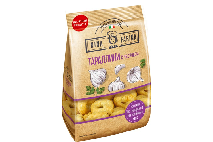 «Nina Farina», тараллини  с чесноком, 180 г