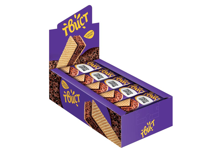 Батончик «Твист», вафельный с шоколадной начинкой, 22,5 г