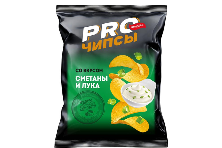 «PRO-Чипсы», чипсы со вкусом сметаны и лука, произведены из свежего картофеля, 60 г