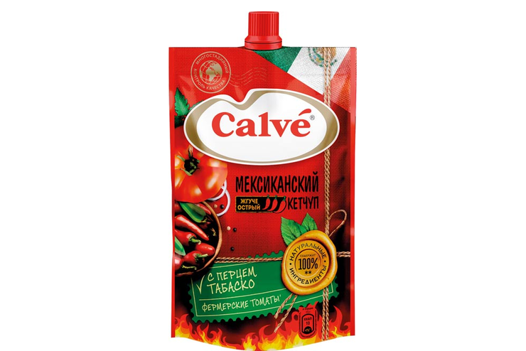«Calve», кетчуп «Мексиканский» с перцем табаско, 350 г