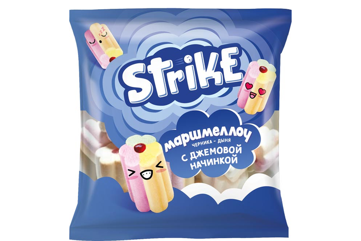 «Strike», маршмеллоу Jam со вкусом черники & дыни, 90 г