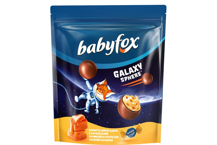 «BabyFox», конфеты шоколадные Galaxy sphere с соленой карамелью, 130 г