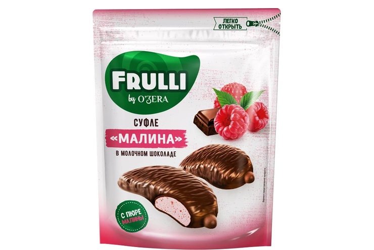 «O'Zera», конфеты Frulli суфле малины в шоколаде, 125 г