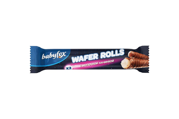 «BabyFox», wafer Rolls с молочной начинкой, 16 г