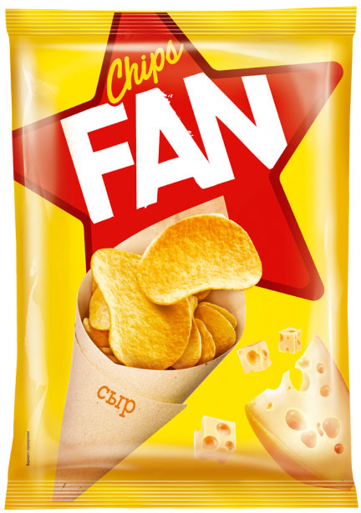 Чипсы со вкусом сыра, произведены из свежего картофеля «Fan», 22 г ...