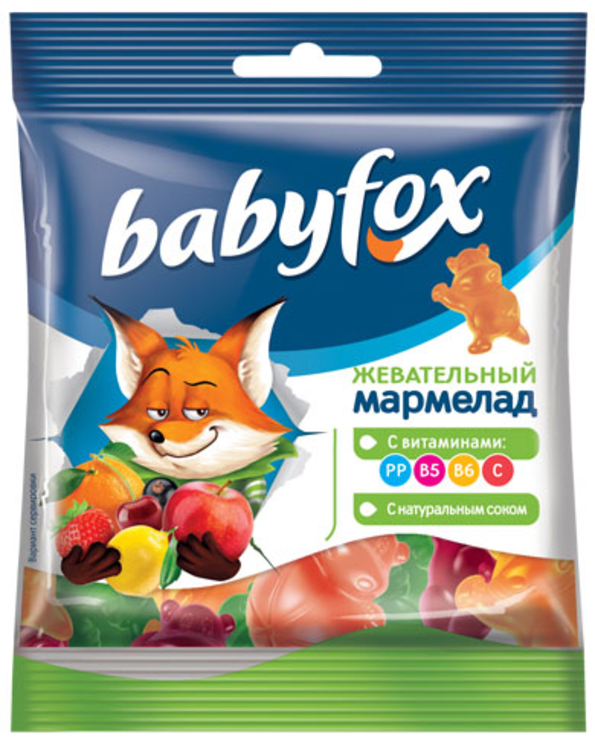 Мармелад жевательный с соком ягод и фруктов «BabyFox», 30 г - купить по ...