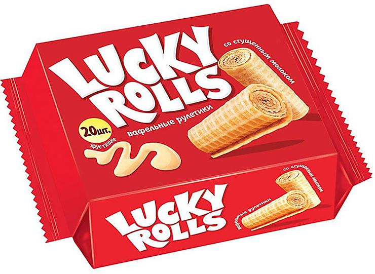 Very lucky. Вафельные рулетики Lucky Rolls 16 гр. Рулетики вафельные Lucky Rolls 16г. Вафли Яшкино Lucky Rolls 16г (рулетики). Штучка вафля.