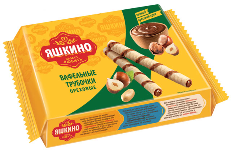 Трубочки вафельные «Ореховые» «Яшкино», 190 г - купить по цене ...