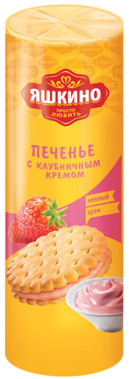 Печенье-сэндвич с клубничным кремом, затяжное «Яшкино», 182 г - купить ...