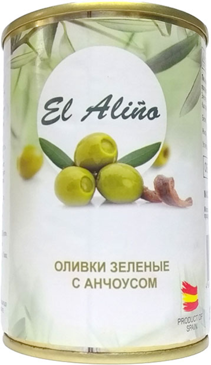 Оливки крупные с анчоусами «EL alino», 270 г - купить по цене ...