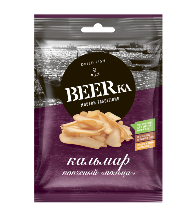 Кольца кальмара «Beerka» копчёные, 38 г – купить по приятной цене с ...