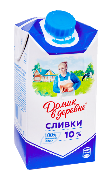 Сливки 10% «Домик в деревне», 480 г – купить по приятной цене с ...