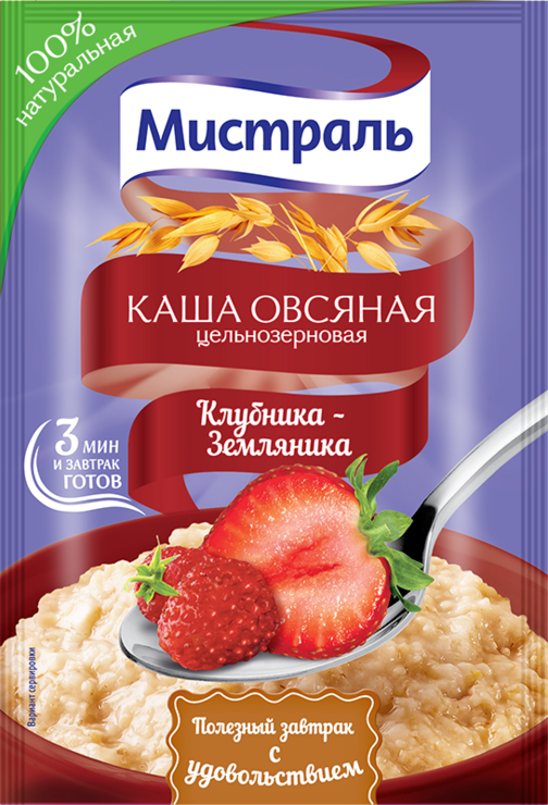 Каша овсяная «Мистраль» Клубника-земляника, 40 г – купить по приятной ...