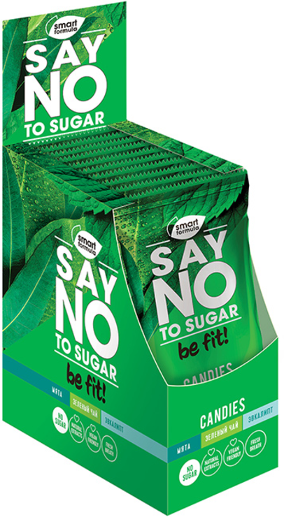 Карамель без сахара Say no to sugar, мята, зелёный чай, эвкалипт «Smart ...