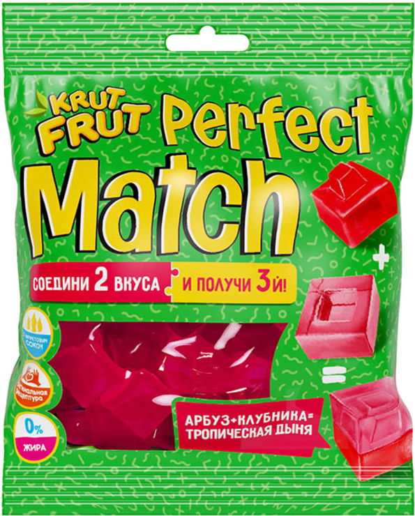 «KrutFrut»,мармеладжевательныйPerfectMatch,вформекубиков,70г