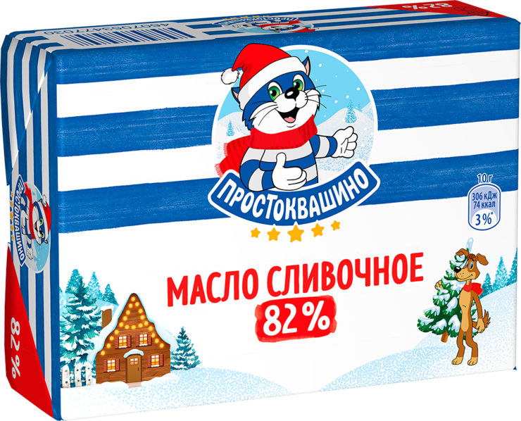 Масло сливочное 82% «Простоквашино», 180 г – купить по приятной цене с ...