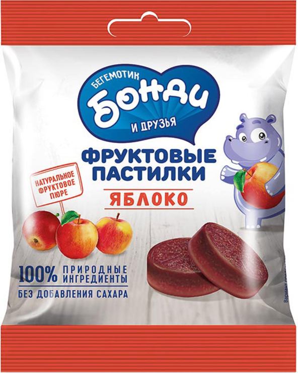 «HIPPOBONDI&FRIENDS»,фруктовыепастилки«Яблоко»,30г