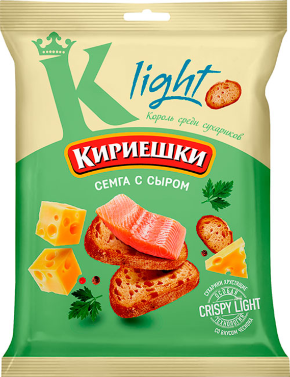 Сухарики со вкусом «Сёмга с сыром» «Кириешки Light», 33 г - купить по ...