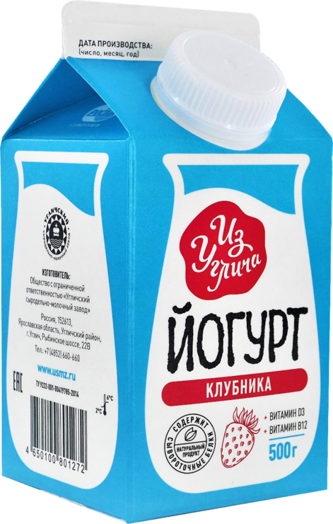 Йогурт питьевой 1.5% «Из Углича» Клубника, 500 г – купить по приятной ...