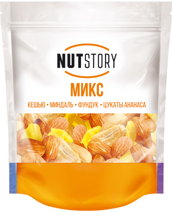 Микс ореховый «Nut Story» Кешью, миндаль, фундук, цукаты ананаса, 150 г ...