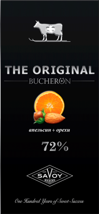 Шоколад горький «Bucheron» The Original, с апельсином и орехами, 100 г ...