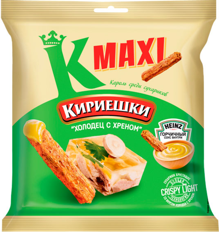 Сухарики со вкусом «Холодец с хреном» и с горчичным соусом Heinz ...