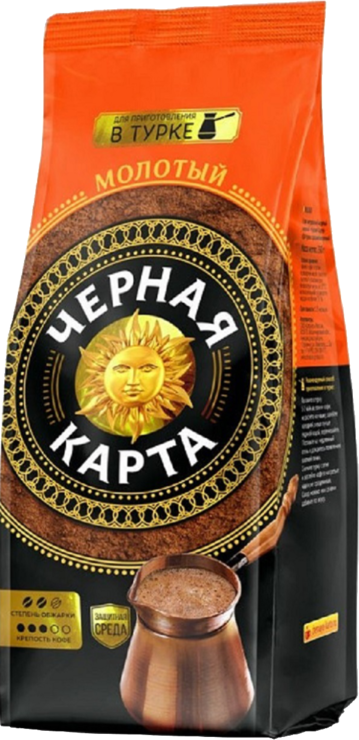 Кофе черная карта молотый для чашки 250г