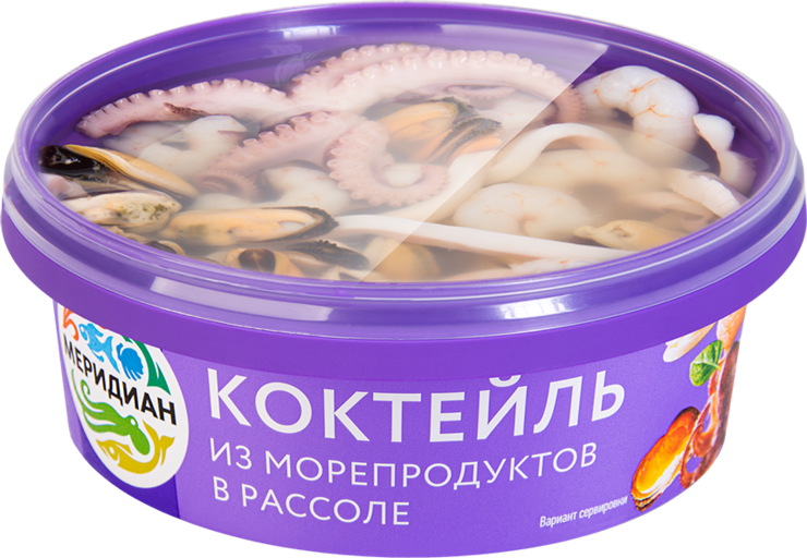 Коктейль из морепродуктов «Меридиан» из морепродуктов в рассоле, 270 г ...