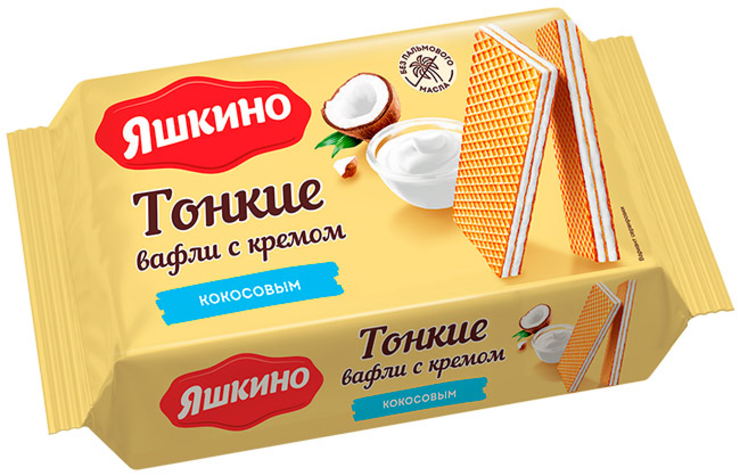 Вафли тонкие с кокосовым кремом «Яшкино», 144 г - купить по цене ...