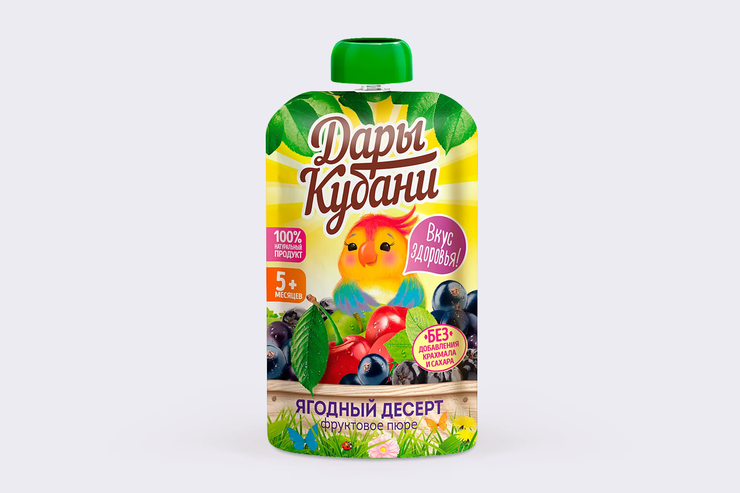 Пюре фруктовое «Дары Кубани» Ягодный десерт, 90 г - купить по цене ...