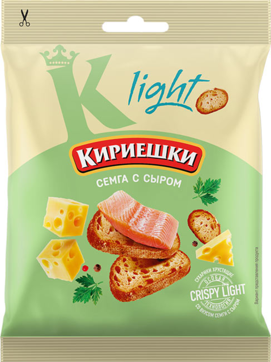 «КириешкиLight»,сухарикисовкусом«Сёмгассыром»,33г