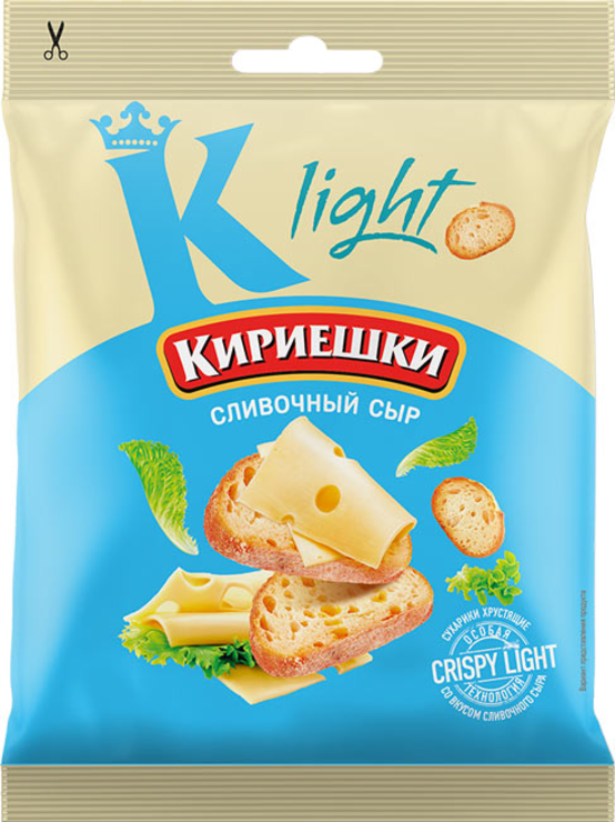 «КириешкиLight»,сухарикисовкусомсливочногосыра,33г